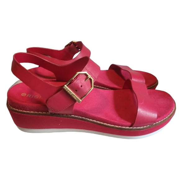 EUC Cole Haan Originalgrand Hot Pink Leather Platform Sandals - Picture 4 of 9